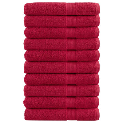Vidaxl -Handtücher Solund 10 ST 600 g m² 100x200 cm rot