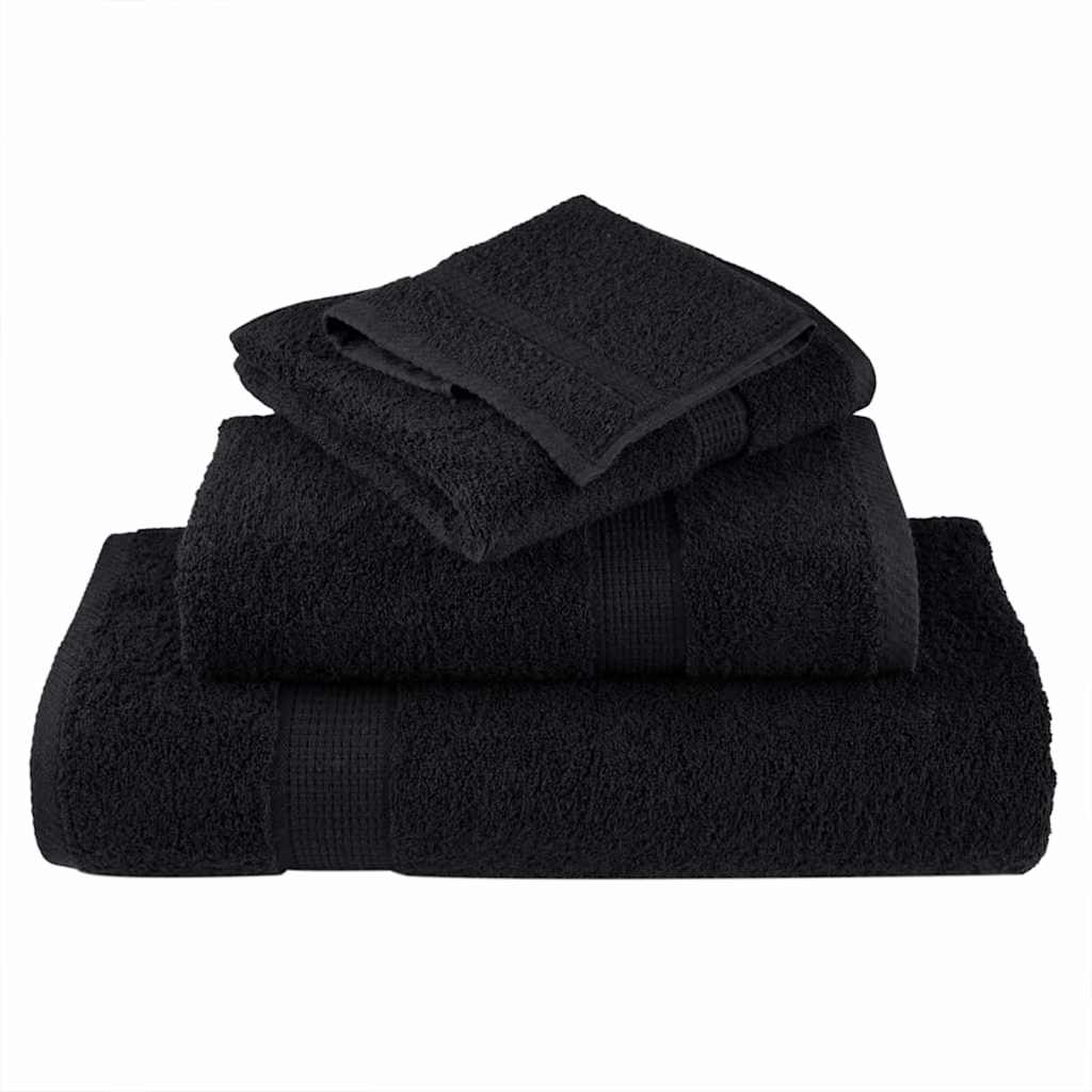 VidaXL Gästehandtuch einfarbig schwarz 550 g/qm