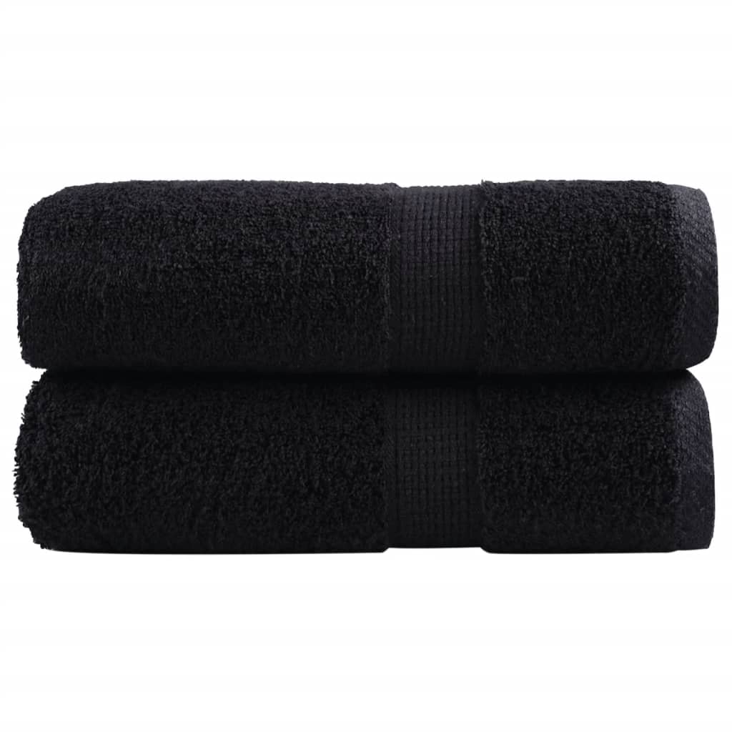 VidaXL Gästehandtücher Solund 2 St. 600 g m² 30x50 cm Schwarz