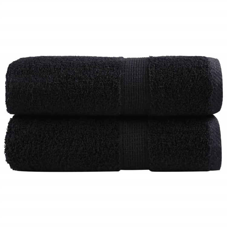 VidaXL Gästehandtücher Solund 2 St. 600 g m² 30x50 cm Schwarz