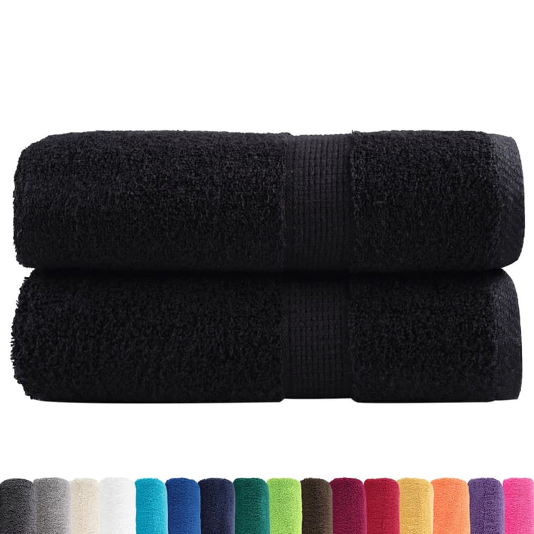 VidaXL Gästehandtücher Solund 2 St. 600 g m² 30x50 cm Schwarz