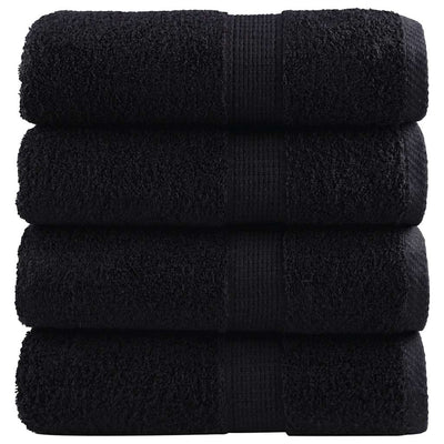 VidaXL Gästehandtücher Solund 4 Stk. 600 g m² 30x50 cm Schwarz