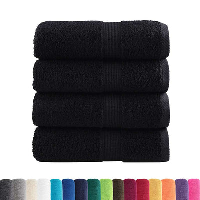 VidaXL Gästehandtücher Solund 4 Stk. 600 g m² 30x50 cm Schwarz