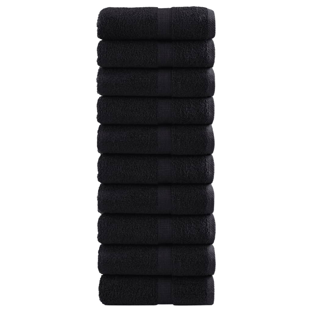 VidaXL Gästehandtücher Solund 10 St. 600 g m² 30x50 cm Schwarz