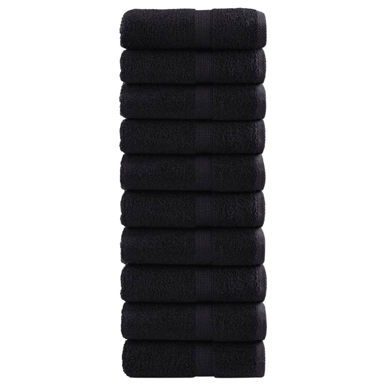 VidaXL Gästehandtücher Solund 10 St. 600 g m² 30x50 cm Schwarz