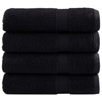 Vidaxl -Handtücher Solund 4 PCs 600 g m² 50 x 100 cm Schwarz