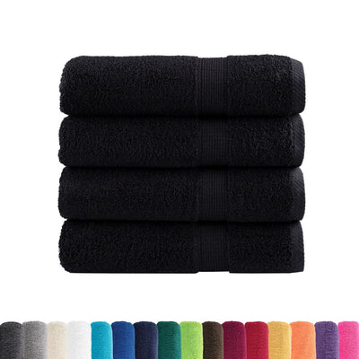 Vidaxl -Handtücher Solund 4 PCs 600 g m² 50 x 100 cm Schwarz