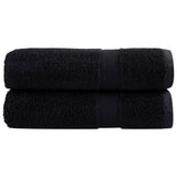 VidaXL Badetücher Solund 2 Stk. 600 g m² 70x140 cm schwarz - afbeelding 2