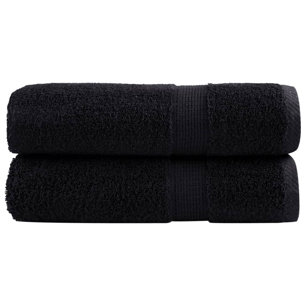 VidaXL Badetücher Solund 2 Stk. 600 g m² 70x140 cm schwarz