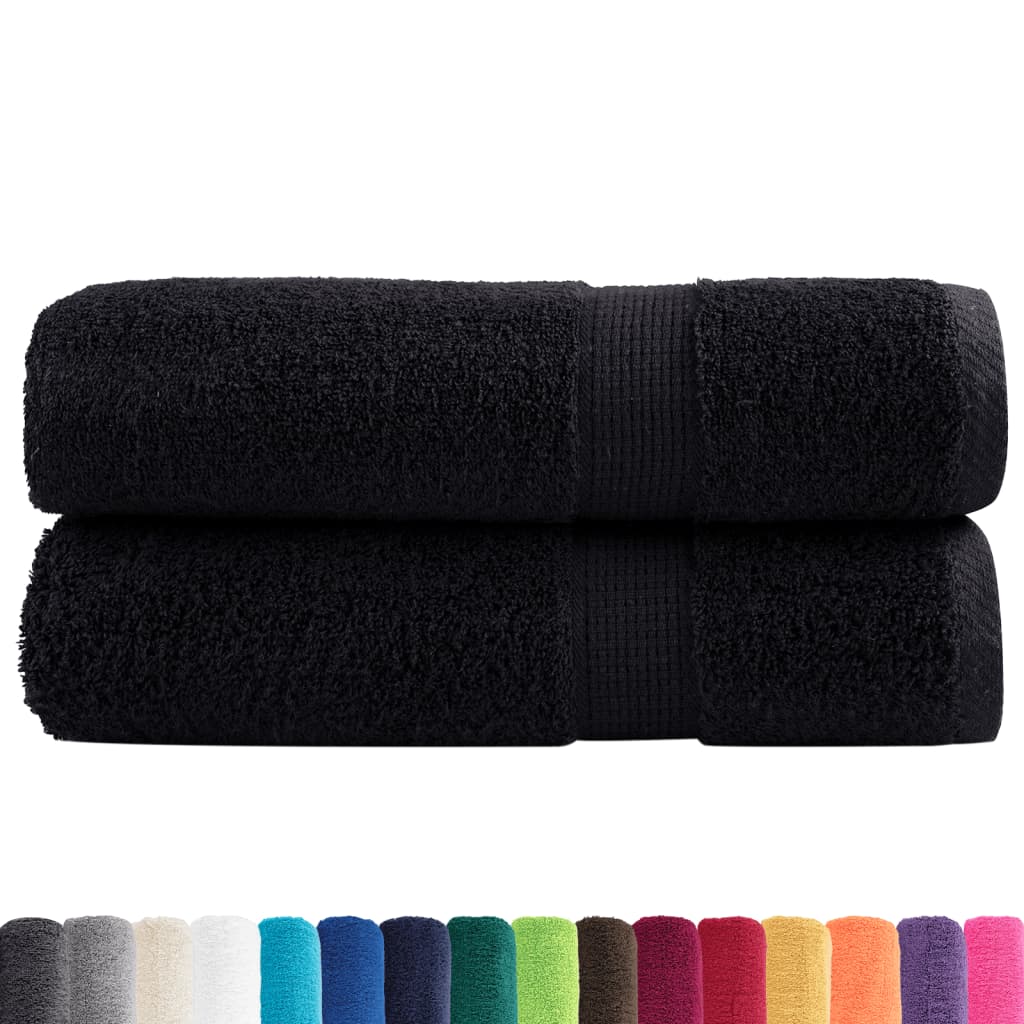 VidaXL Badetücher Solund 2 Stk. 600 g m² 70x140 cm schwarz
