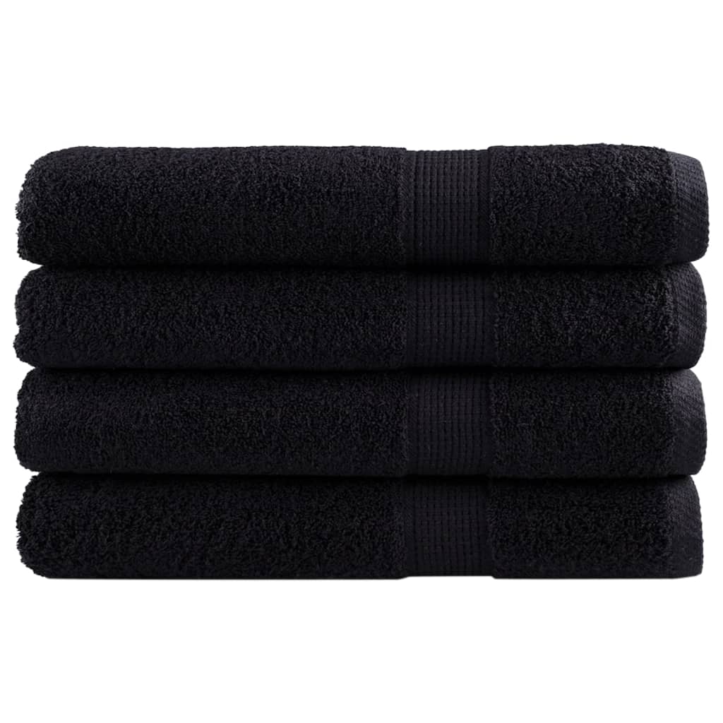 Vidaxl Sauna -Tücher Solund 4 PCs 600 g m² 80x200 cm Schwarz