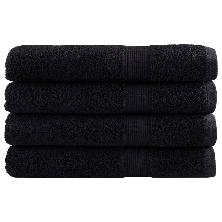 Vidaxl Sauna -Tücher Solund 4 PCs 600 g m² 80x200 cm Schwarz