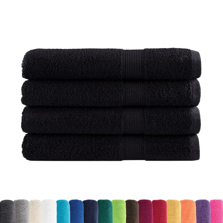 Vidaxl Sauna -Tücher Solund 4 PCs 600 g m² 80x200 cm Schwarz