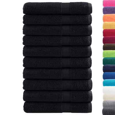 Vidaxl -Handtücher Solund 10 ST 600 g m² 100x200 cm Schwarz