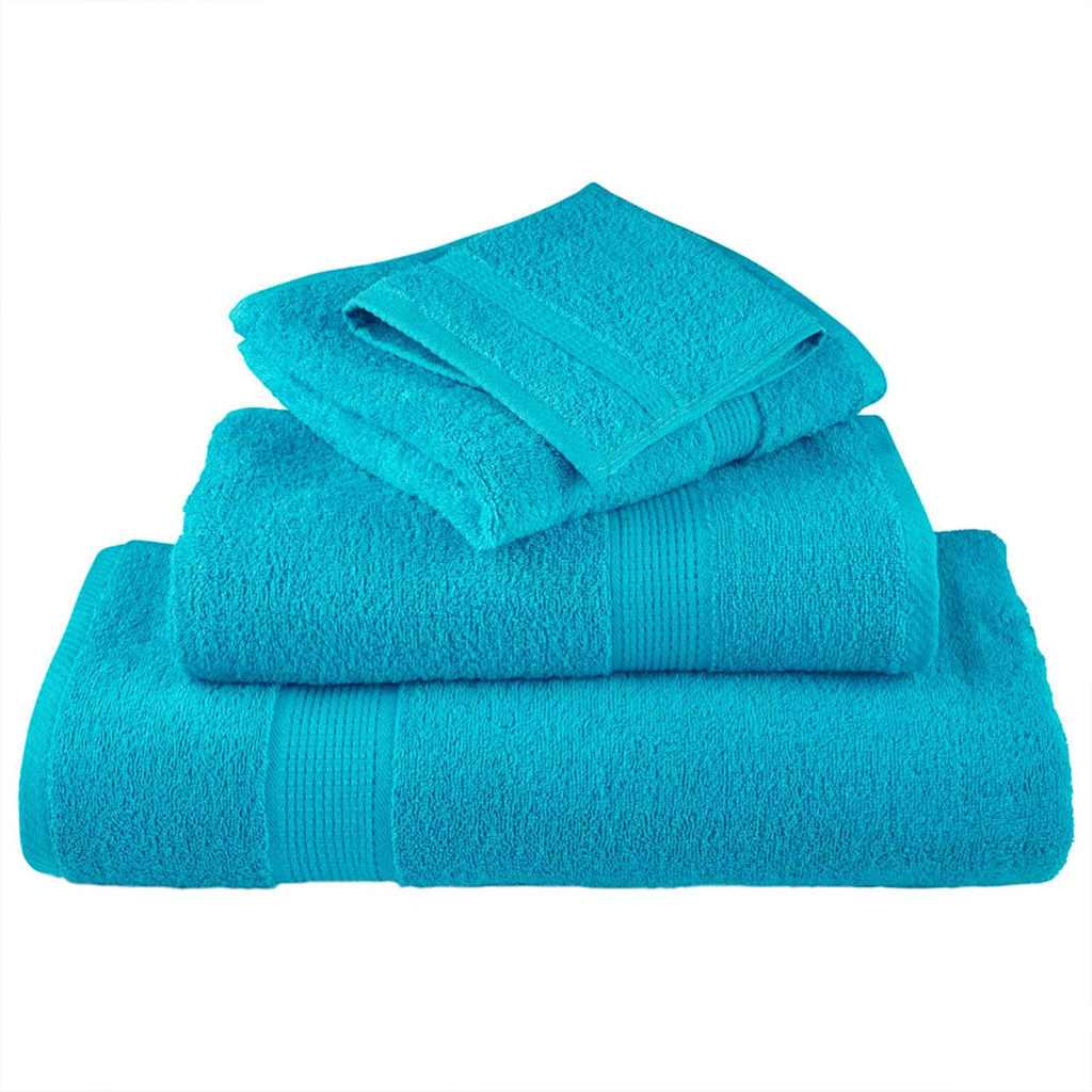 VidaXL Gästehandtuch einfarbig türkis 550 g/qm
