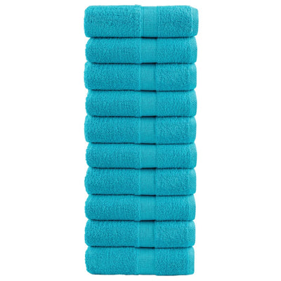 VidaXL Gästehandtücher Solund 10 St. 600 g m² 30x50 cm Türkis