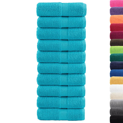VidaXL Gästehandtücher Solund 10 St. 600 g m² 30x50 cm Türkis