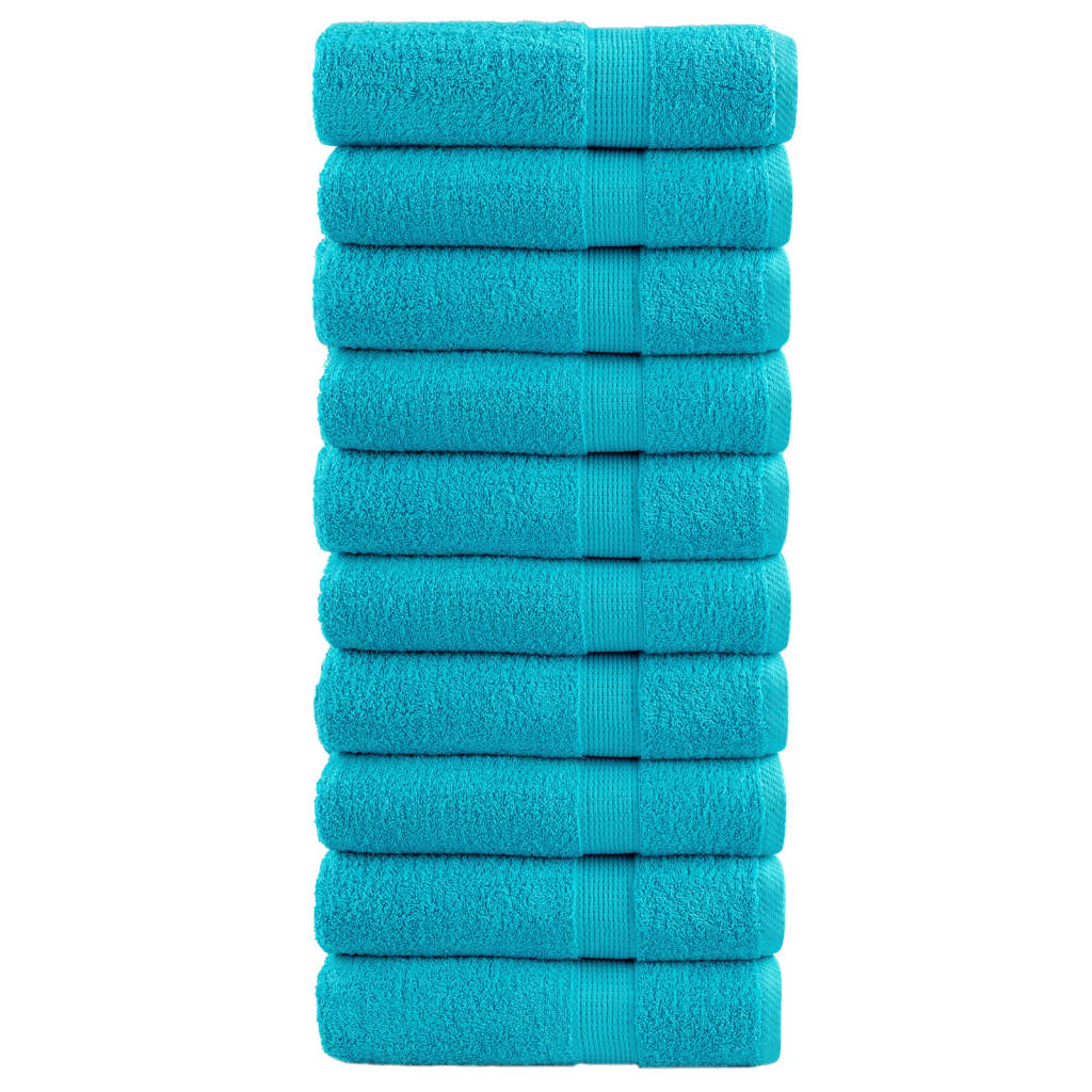 Vidaxl -Handtücher Solund 10 Stk 600 g m² 50 x 100 cm Türkis