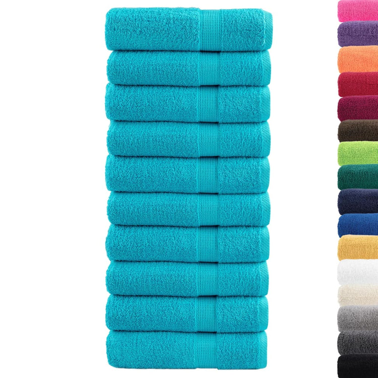 Vidaxl -Handtücher Solund 10 Stk 600 g m² 50 x 100 cm Türkis