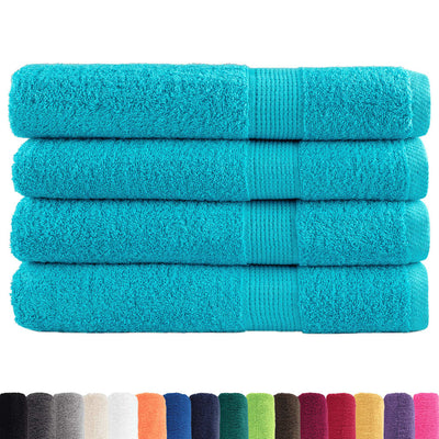 Vidaxl -Handtücher Solund 4 PCs 600 g m² 100x200 cm Türkis