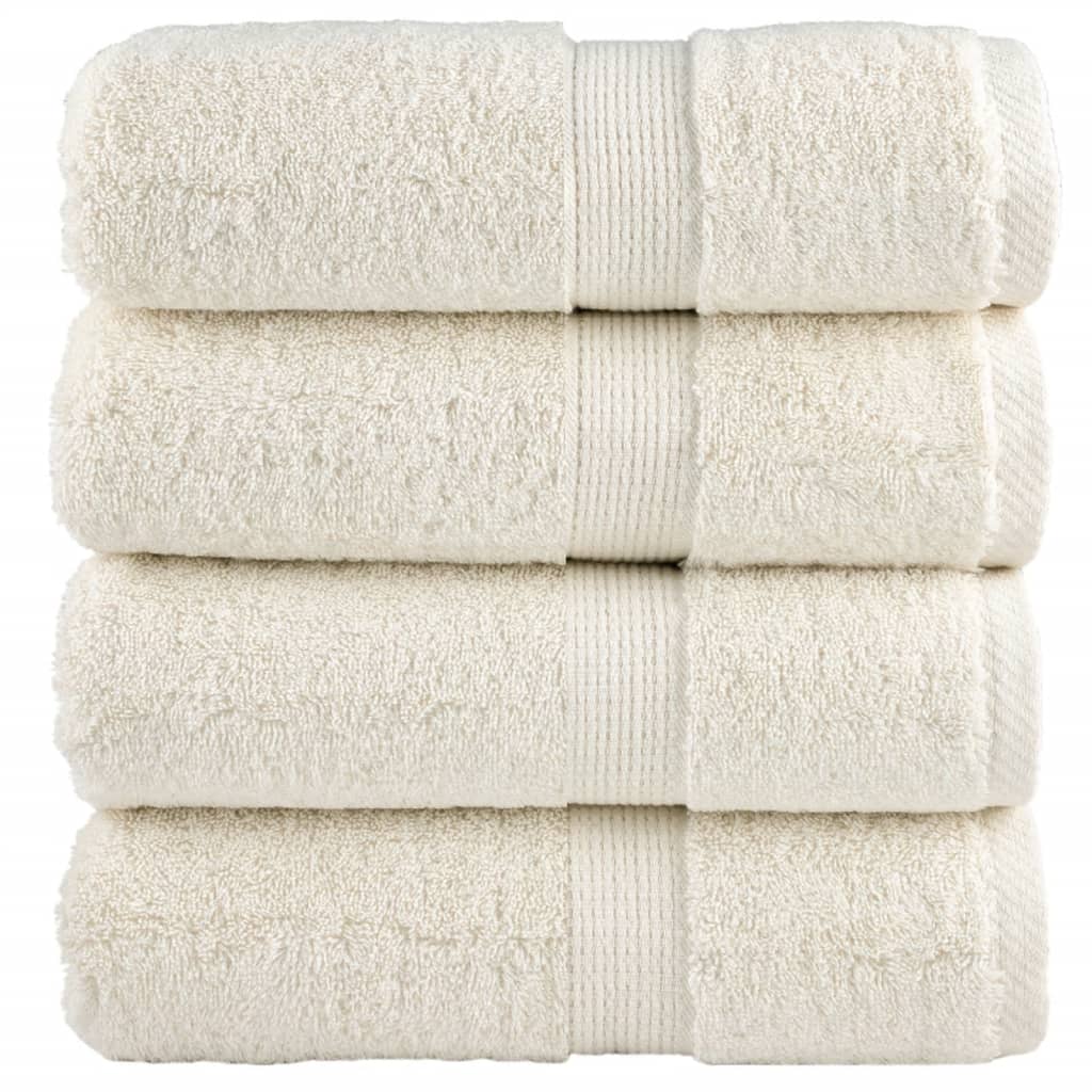 VidaXL Gästehandtücher Solund 4 St. 600 g m² 30x50 cm cremefarben