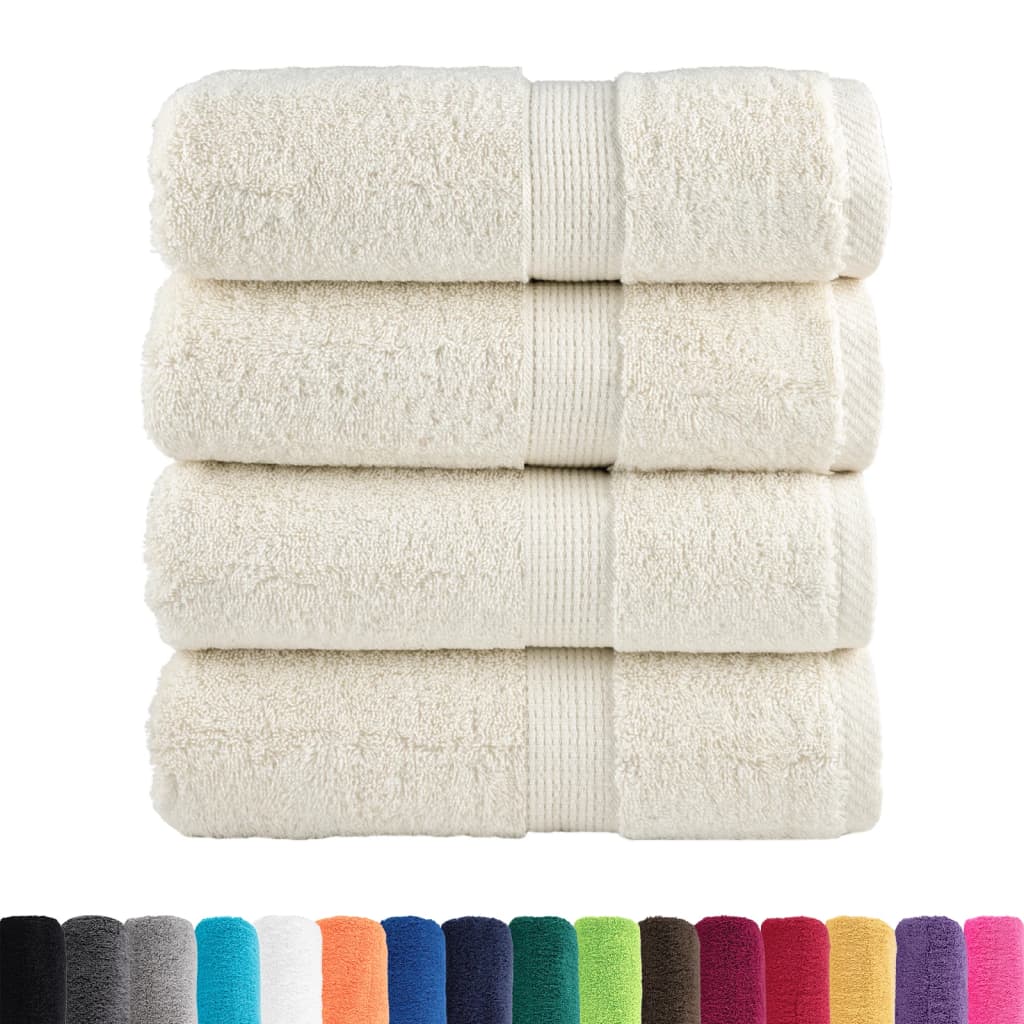 VidaXL Gästehandtücher Solund 4 St. 600 g m² 30x50 cm cremefarben