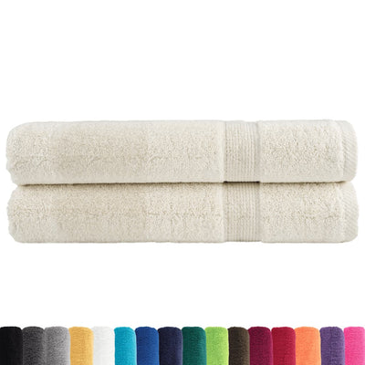 Vidaxl -Handtücher Solund 2 PCs 600 g m² 100x200 cm cremefarben -gepflegt