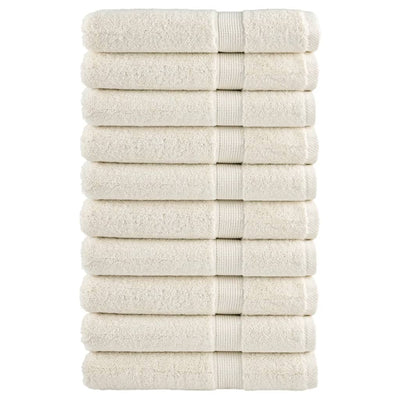 Vidaxl -Handtücher Solund 10 Stk 600 g m² 100x200 cm cremefarben -gelöscht