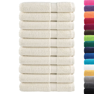 Vidaxl -Handtücher Solund 10 Stk 600 g m² 100x200 cm cremefarben -gelöscht