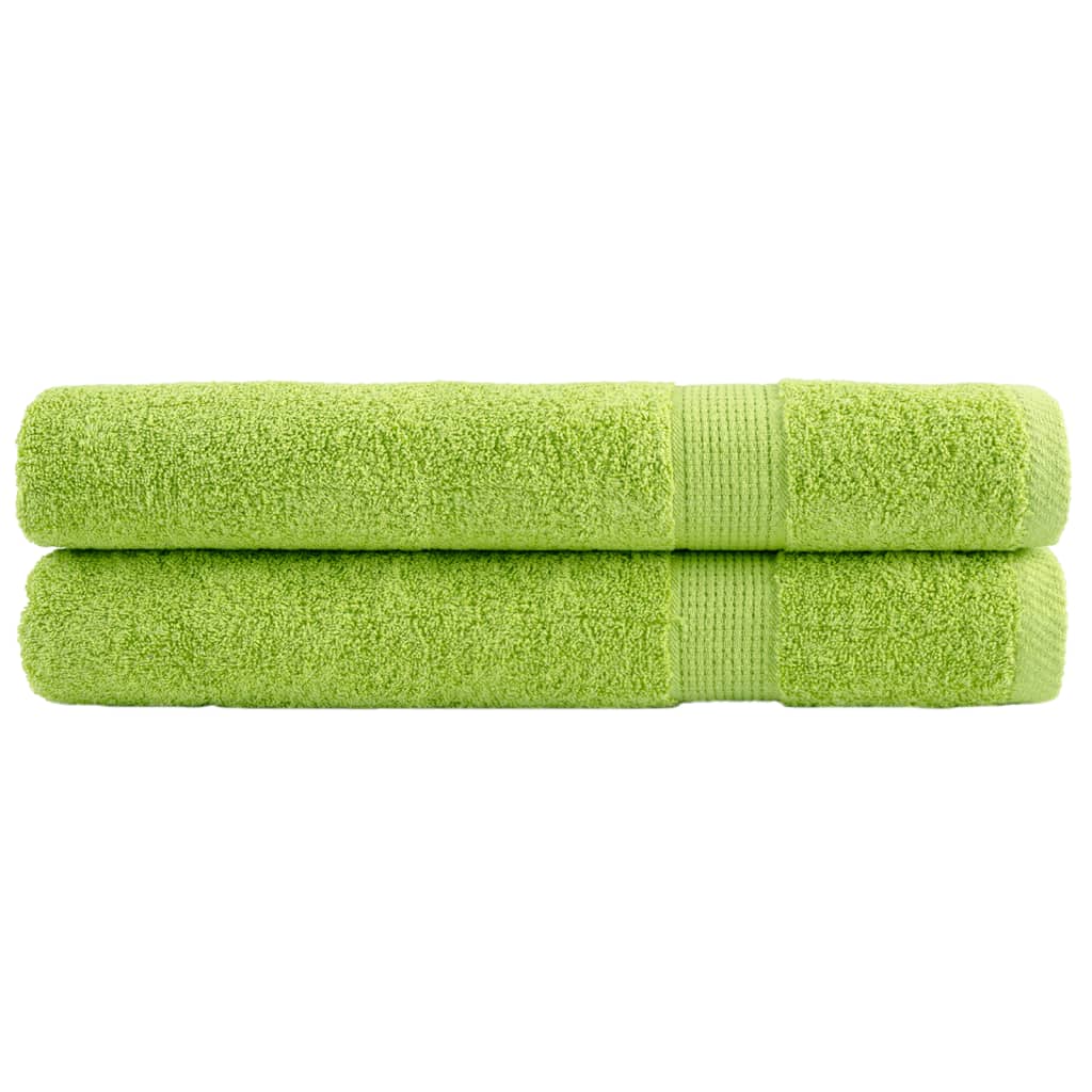 Vidaxl -Handtücher Solund 2 PCs 600 g m² 100x200 cm Apfelgrün