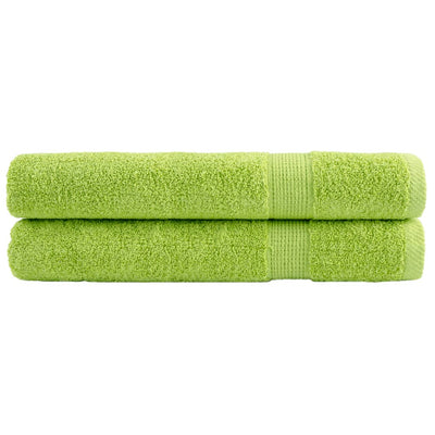 Vidaxl -Handtücher Solund 2 PCs 600 g m² 100x200 cm Apfelgrün