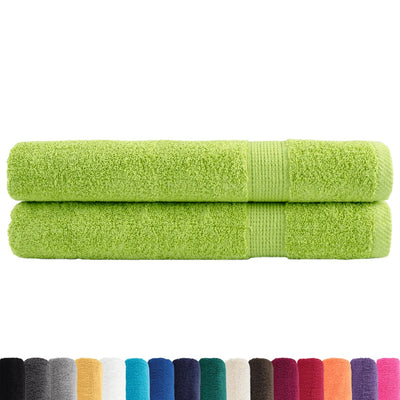 Vidaxl -Handtücher Solund 2 PCs 600 g m² 100x200 cm Apfelgrün