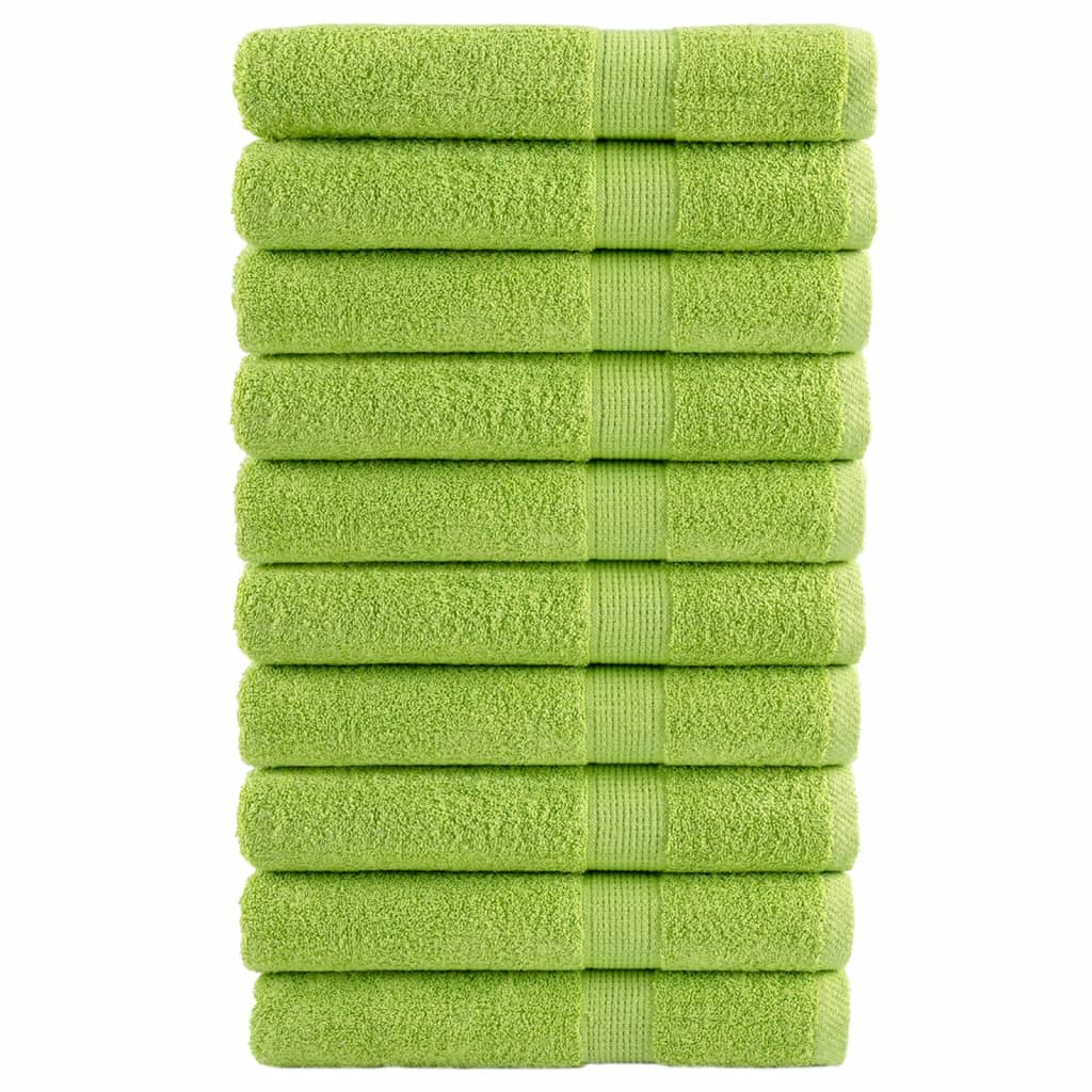 Vidaxl -Handtücher Solund 10 Stk 600 g m² 100x200 cm Apple Green
