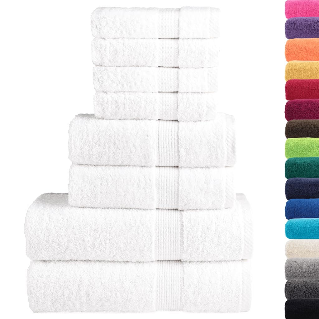 Vidaxl 8-Stück-Handtuchset Solund 600 g m² Weiß
