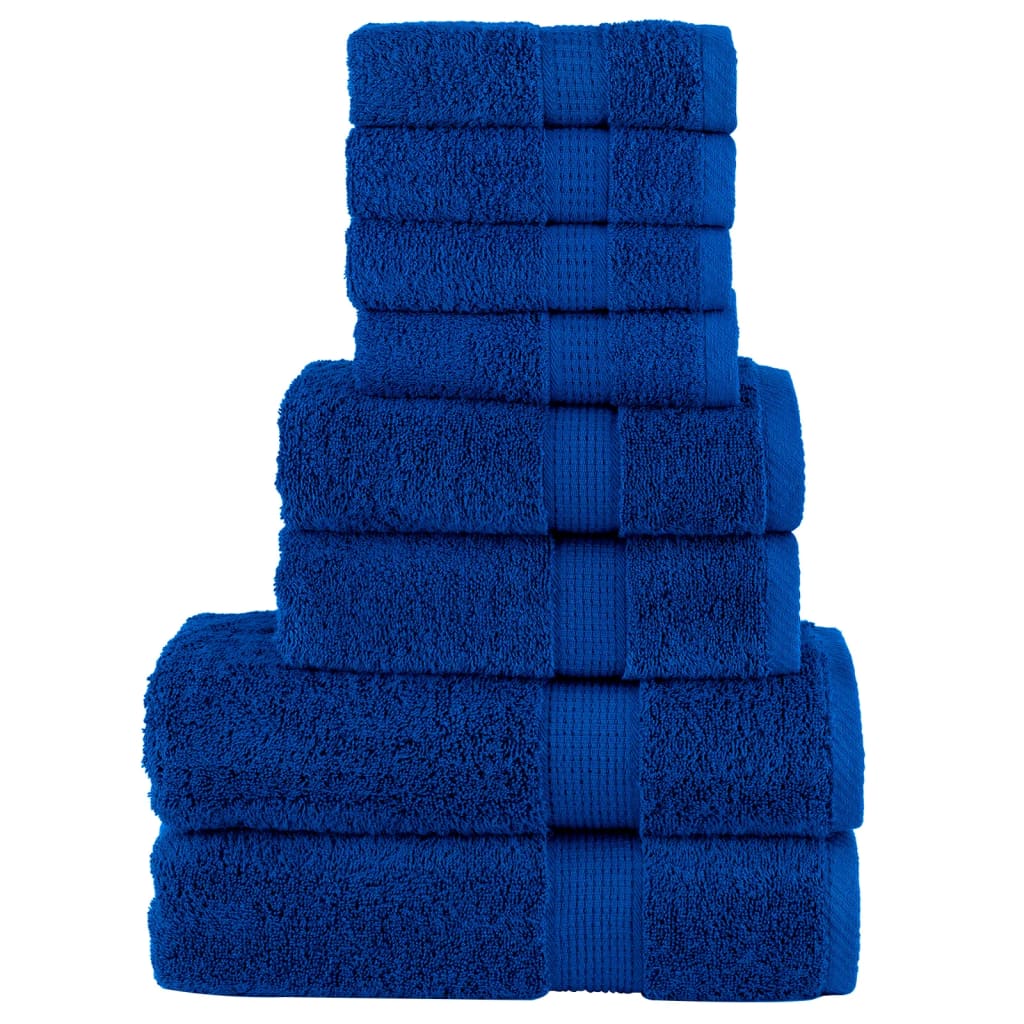 VIDAXL 8-teiliger Handtuch Set Solund 600 g m² Blau