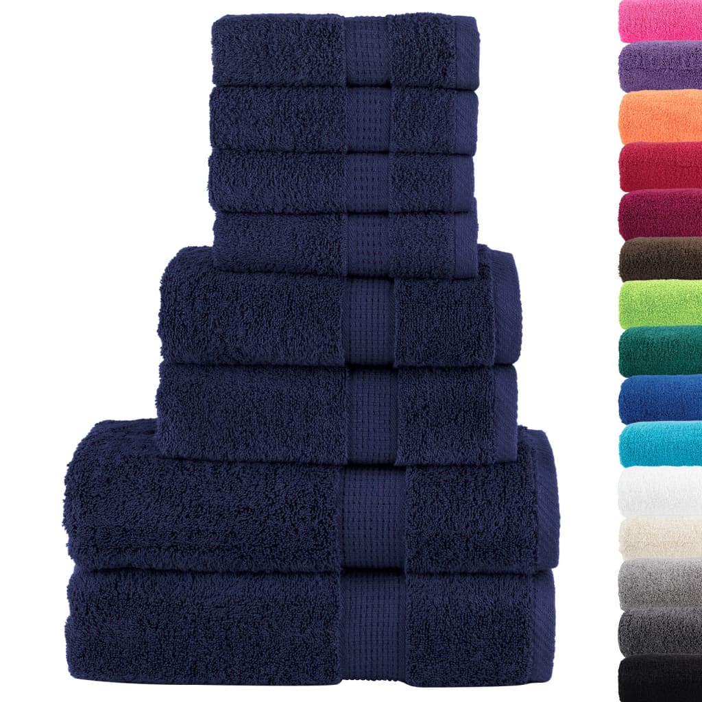 Vidaxl 8-Stück-Handtuch Set Solund 600 g m² Marineblau