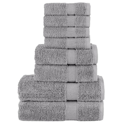 VIDAXL 8-Stück-Handtuchset Solund 600 g m² Grau