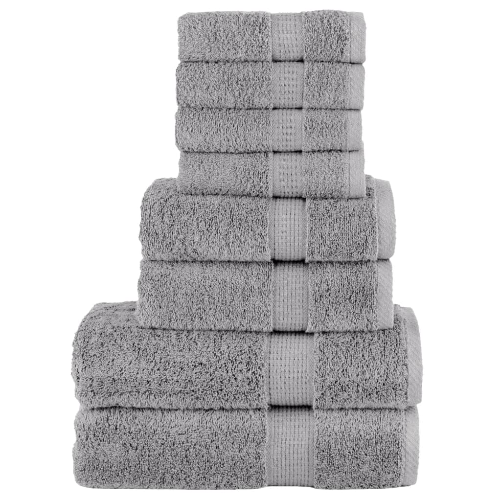 VIDAXL 8-Stück-Handtuchset Solund 600 g m² Grau