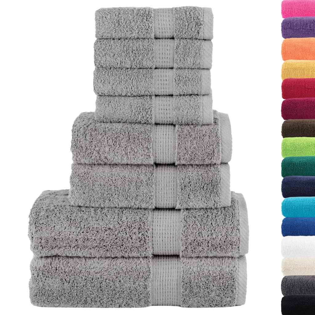 VIDAXL 8-Stück-Handtuchset Solund 600 g m² Grau