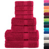 VIDAXL 8-Stück-Handtuchset Solund 600 g m² Rot