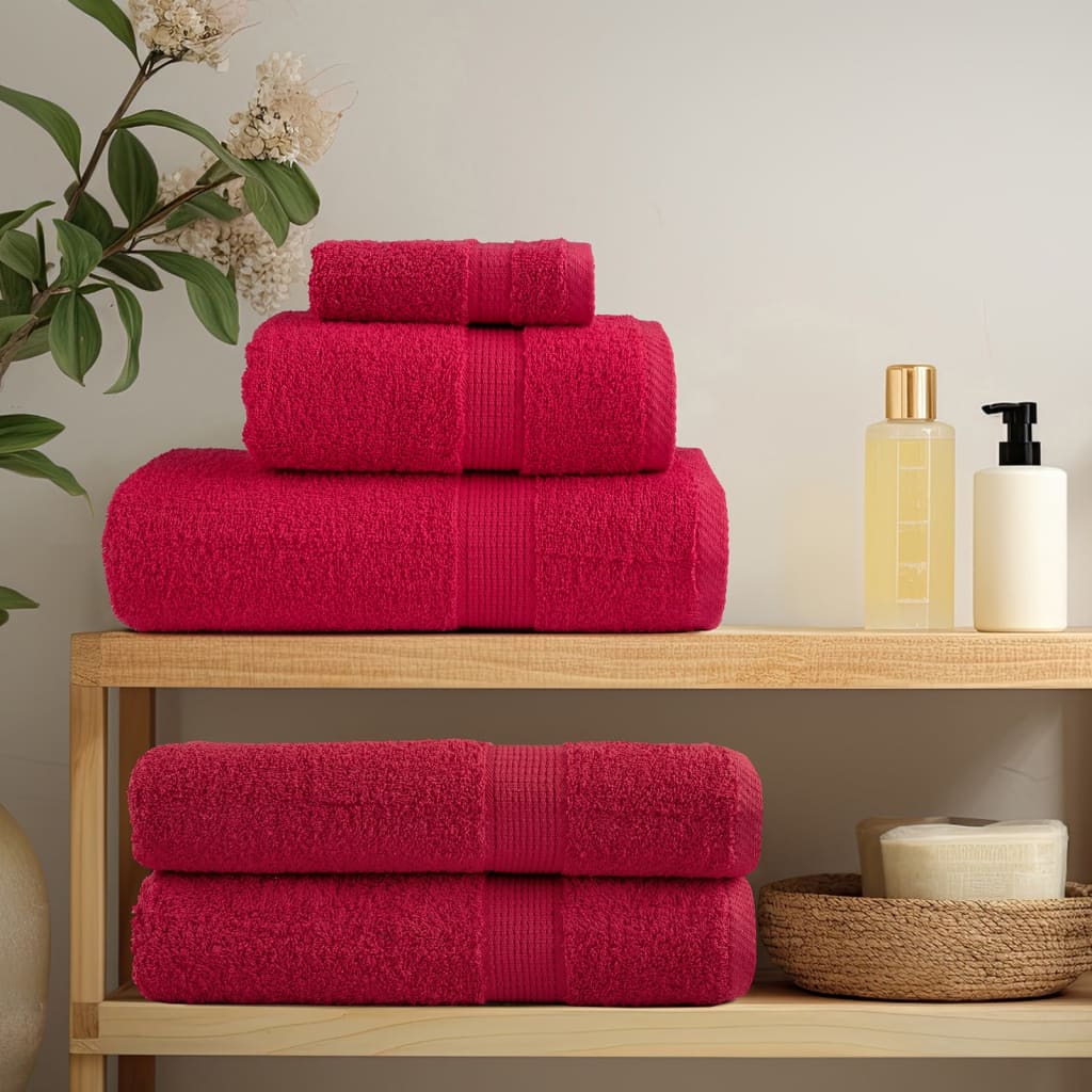VIDAXL 8-Stück-Handtuchset Solund 600 g m² Rot