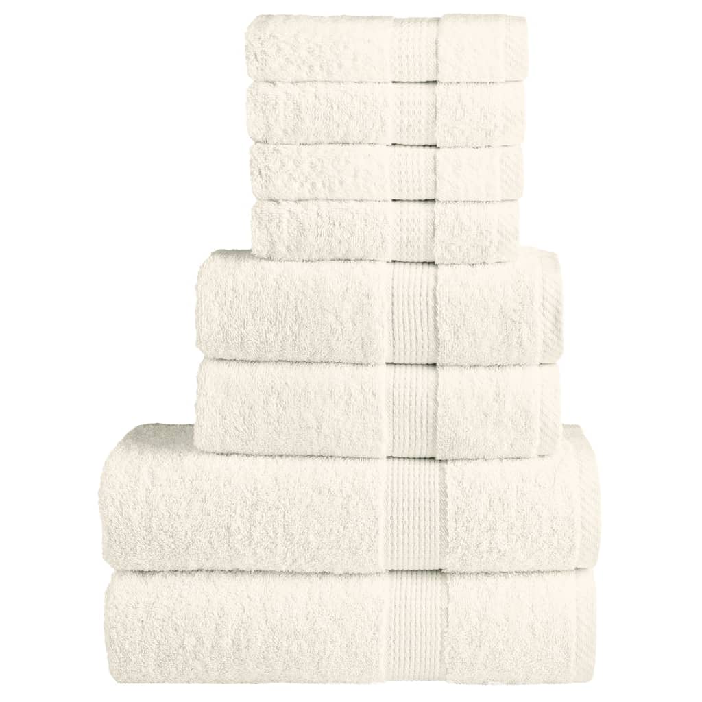 VIDAXL 8-Stück-Handtuch Set Solund 600 g m² cremefarben