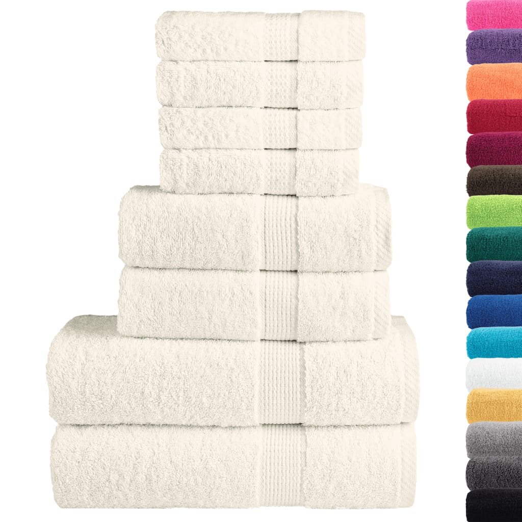 VIDAXL 8-Stück-Handtuch Set Solund 600 g m² cremefarben