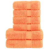 VIDAXL 6-Stück-Handtuchset Solund 600 g m² Orange - afbeelding 1