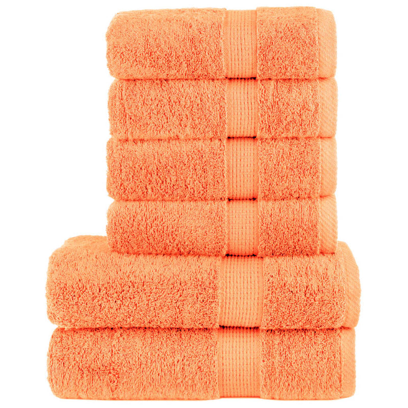 VIDAXL 6-Stück-Handtuchset Solund 600 g m² Orange