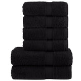 VIDAXL 6-teiliger Handtuch Set Solund 600 g m² Schwarz - afbeelding 2