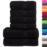 VIDAXL 6-teiliger Handtuch Set Solund 600 g m² Schwarz - afbeelding 3
