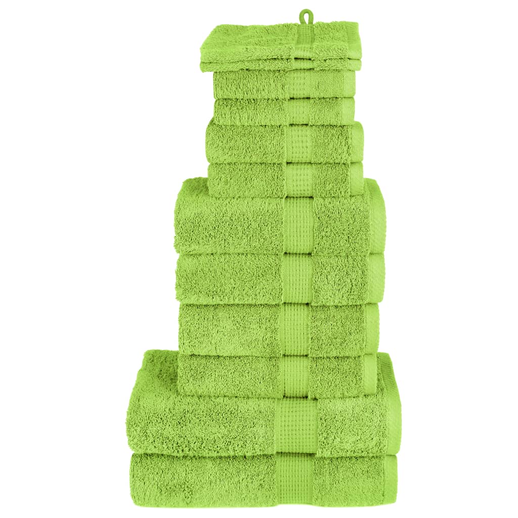 VidaXL 12-teiliges Handtuchset solide 600 g m² grün