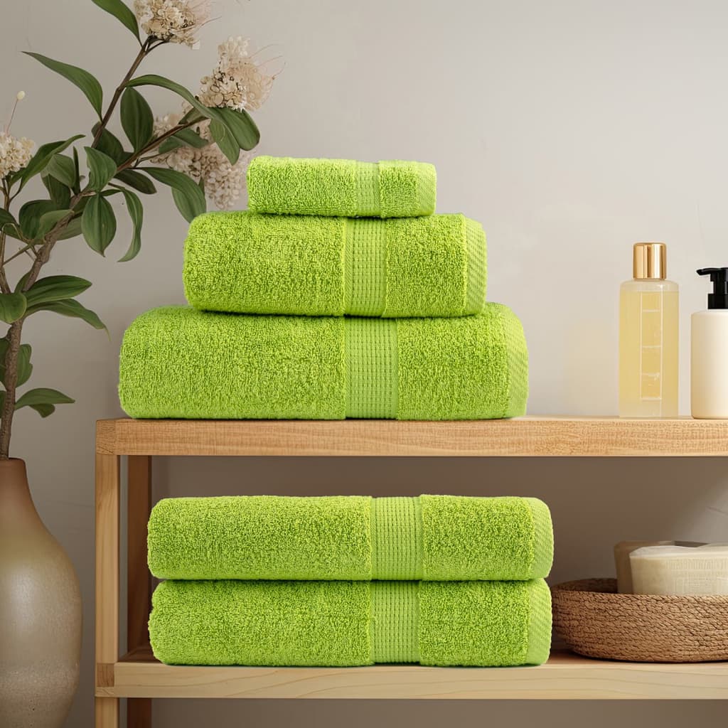 VidaXL 12-teiliges Handtuchset solide 600 g m² grün