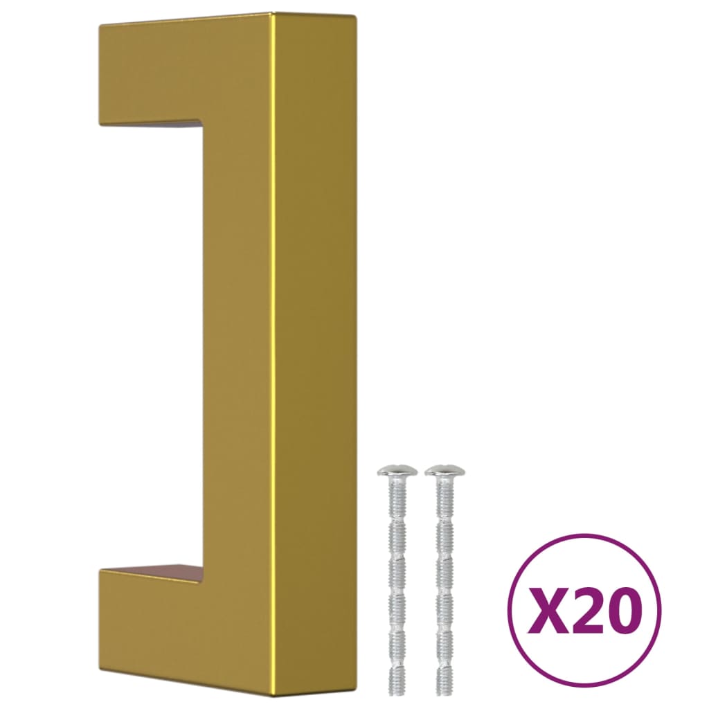 VidaXL Griffe 20 Stück 64 mm Edelstahl goldfarben